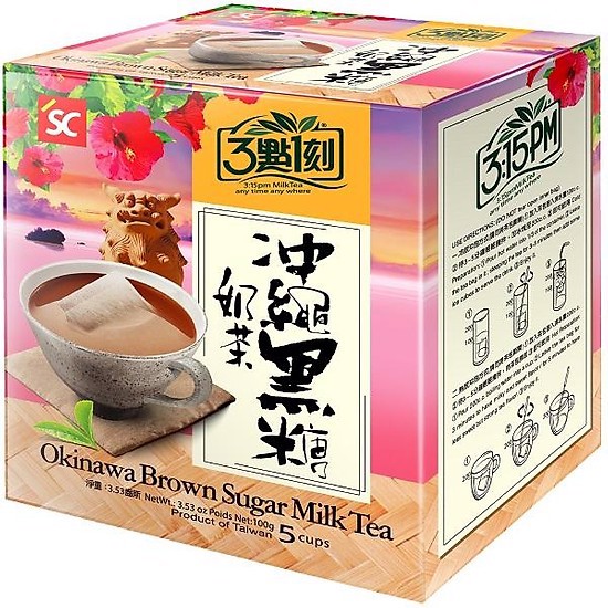 3点1刻【冲绳黑糖奶茶】台湾进口 可回冲式奶茶 (5袋装) 5x20g