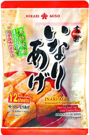 HIKARI【寿司油豆腐】日本进口 日式甜豆腐袋黑糖豆腐皮 无添加化学调味 (12枚装) 176.4g
