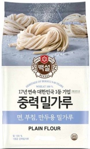 BEKSUL【中筋白面粉】韩国进口 100%精致小麦粉 包子馒头烘培多用途中力面粉 1kg