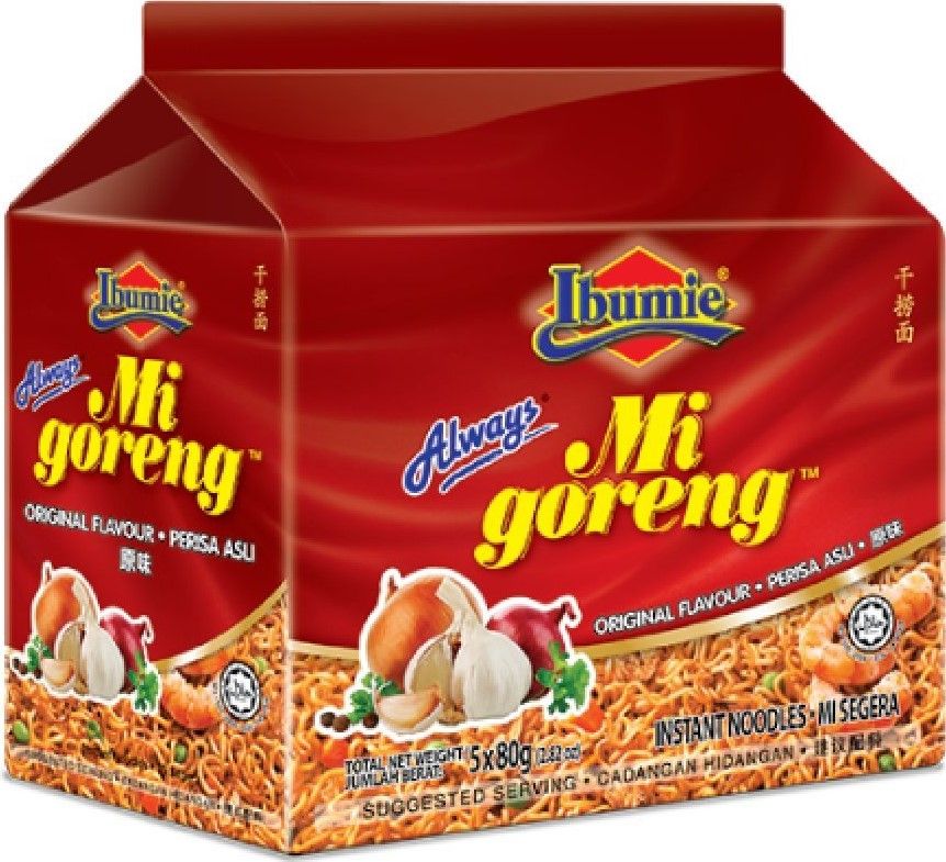 IBUMIE 印尼营多【干捞面-原味】印尼炒面/干拌即食面 马来西亚进口 (5袋装) 5x80g