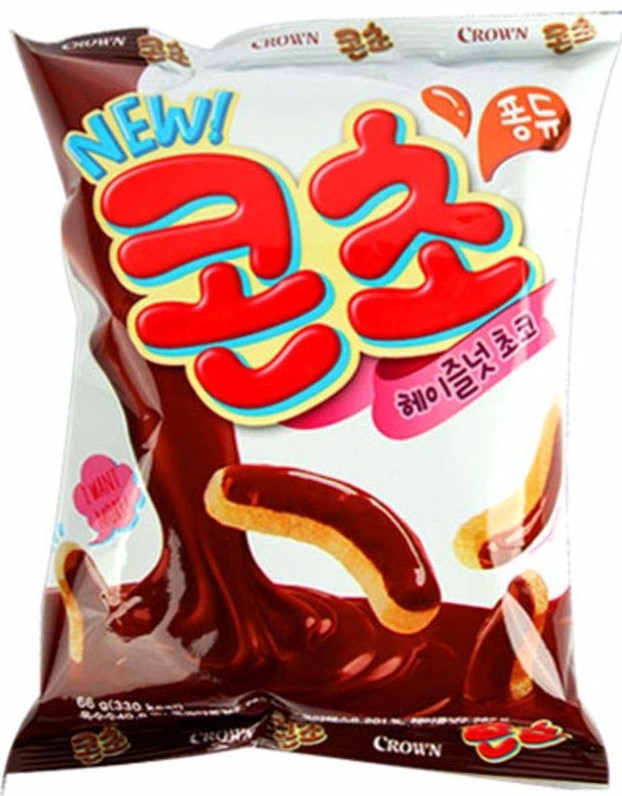 CROWN【玉米脆条 巧克力味】韩国进口 66g
