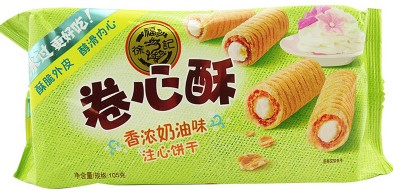 徐福记【卷心酥 奶油味】注心饼干 夹心蛋卷 105g