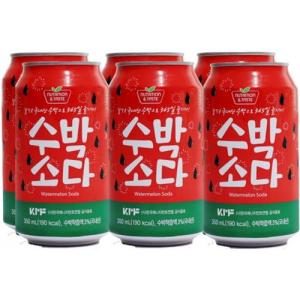 SAMJIN【西瓜汁汽水】韩国进口 碳酸饮(6罐装) 6x350ml
