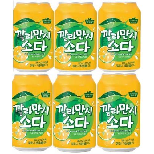 SAMJIN【金桔柠檬味汽水】韩国进口 碳酸饮(6罐装) 6x350ml