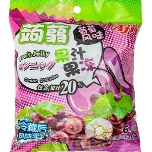 AJI 蒟蒻果汁果冻【葡萄味】减肥神器 低脂低卡果冻 120g