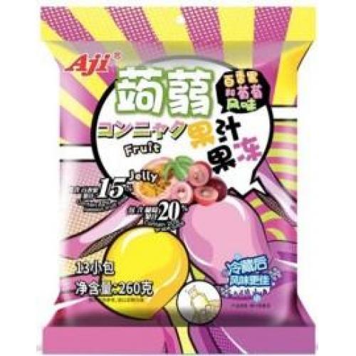 AJI 蒟蒻果汁果冻【百香果/葡萄味】减肥神器 低脂低卡果冻 260g