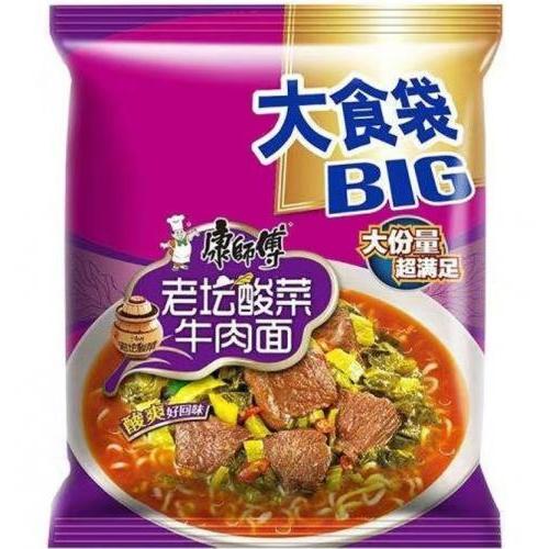 康师傅 大食袋【老坛酸菜牛肉面】(单包) 139g