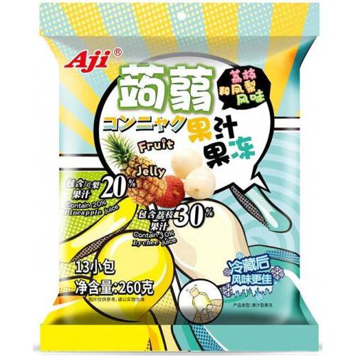 AJI 蒟蒻果汁果冻【荔枝/凤梨味】减肥神器 低脂低卡果冻 260g