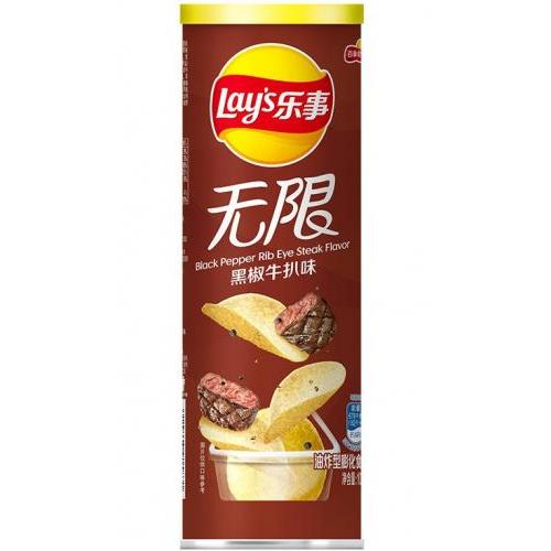 Lays乐事薯片【无限田园 - 黑椒牛扒味】(桶装) 90g