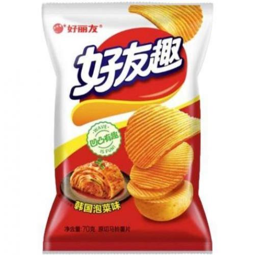 好丽友 好友趣【韩国泡菜味】凹凸薯片 70g